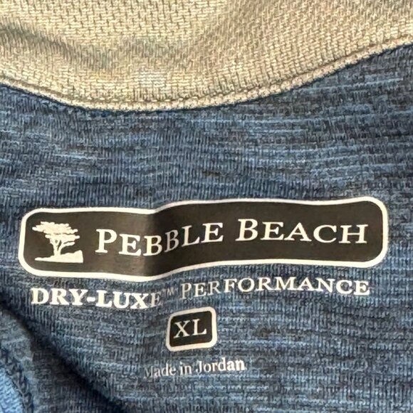 Pebble Beach Mens XL Blue Quarter-Zip Pullover Dry-Luxe Performance Long Sleeve - Picture 3 of 9